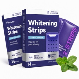 Teeth Whitening Strips for Sensitive Teeth, Professional Strength Whitener, Enamel Safe & Non-Slip, Removes Coffee Tea Smoke Stains, 28 Strips