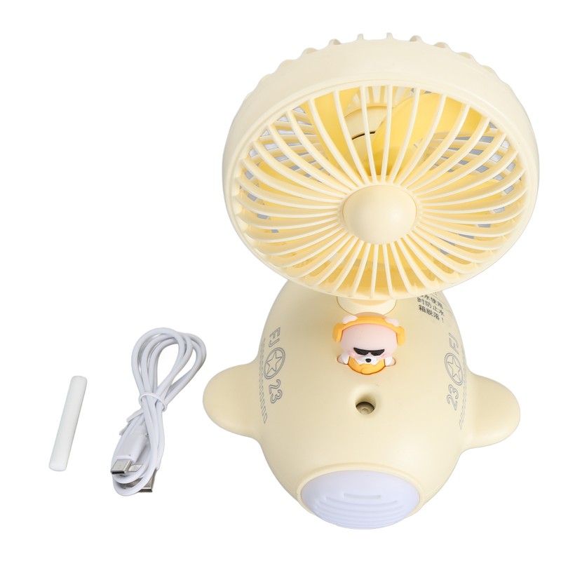 Desktop Cooling Fan with Mist Function USB Rechargeable Fan Portable