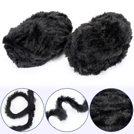 2 x 50 g black faux fur yarn, hand knitting yarn, plush yarn, crochet yarn wool for crocheting, hand knitting yarn, cotton yarn for crochet and crafts, easy-care, high-quality quick knitting yarn