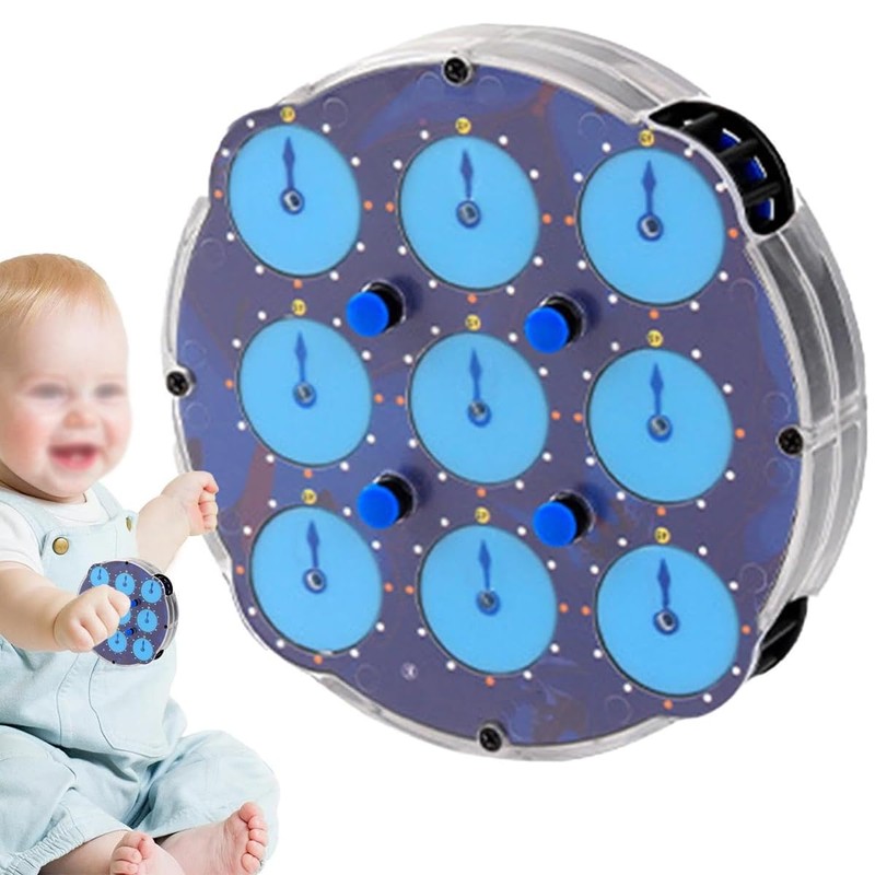 Nicear Magnetic Cube Clock Puzzle Double-Sided 3D Gear Mechanism Brain