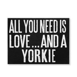 JennyGems All You Need is Love and A Yorkie | Wood Sign | Home Decor | Yorkie Gifts