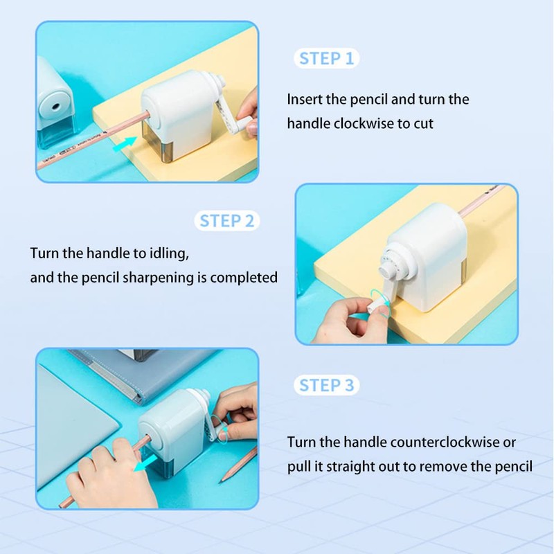ZMREN Manual Pencil Sharpener, Manual Sharpener, Children's Pencil Sharpener, Hand