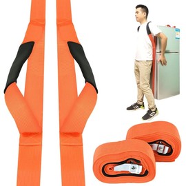 TMR.Breath G Single Person Carrying Belt, Set of 2, Left & Right Set, Moving, Furniture Moving, Lifting, Backpack, Cardboard, Refrigerator, Drawer Drawer (Orange)