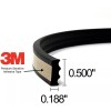 Extruded Solutions ESI Ribbed Rectangle EPDM Rubber Seal .187” H