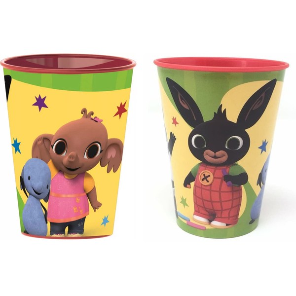 ILS I LOVE SHOPPING Set of 2 Children's Cups 260 ml Plastic BPA Free Gift for Boys (Bing)