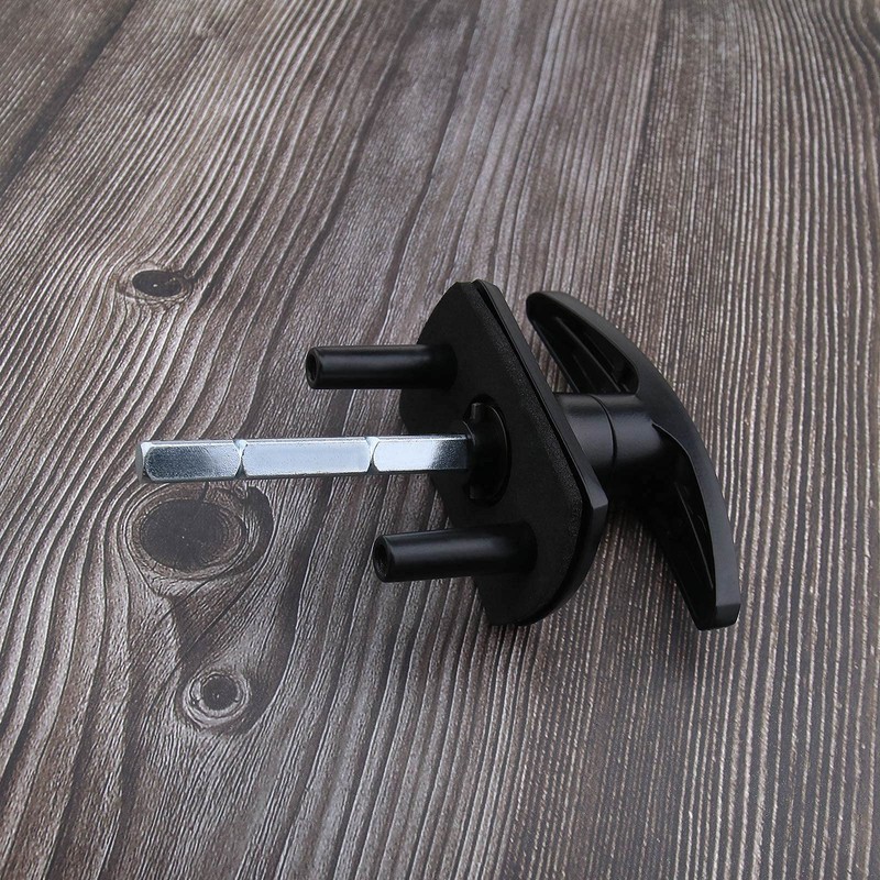 OTOTEC T Black Garage Door Lock 75mm Shaft 35mm Fixing