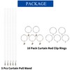 JUYO VONSAN Clear Acrylic Curtain Pull Wand 5 pack Drapery