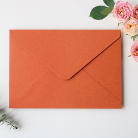 50PCS A7 Burnt Orange Envelopes, 5.25 x 7.6'' Self Seal Envelopes Perfect for 5x7'' Wedding invitation, Christmas Gift Cards, Birthday, Photos, Acrylic Greeting and Any 5x7" Inserts