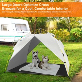 CAREDPETS Canopy Shade Tent for Large XL XXL Jumbo Elevated Raised Dog Bed Cots, Quick Setup & No Assembly Needed, Outside Outdoor Cooling Camping Pet Sun Umbrella, Gray 70"X55" (Cots Not Included)