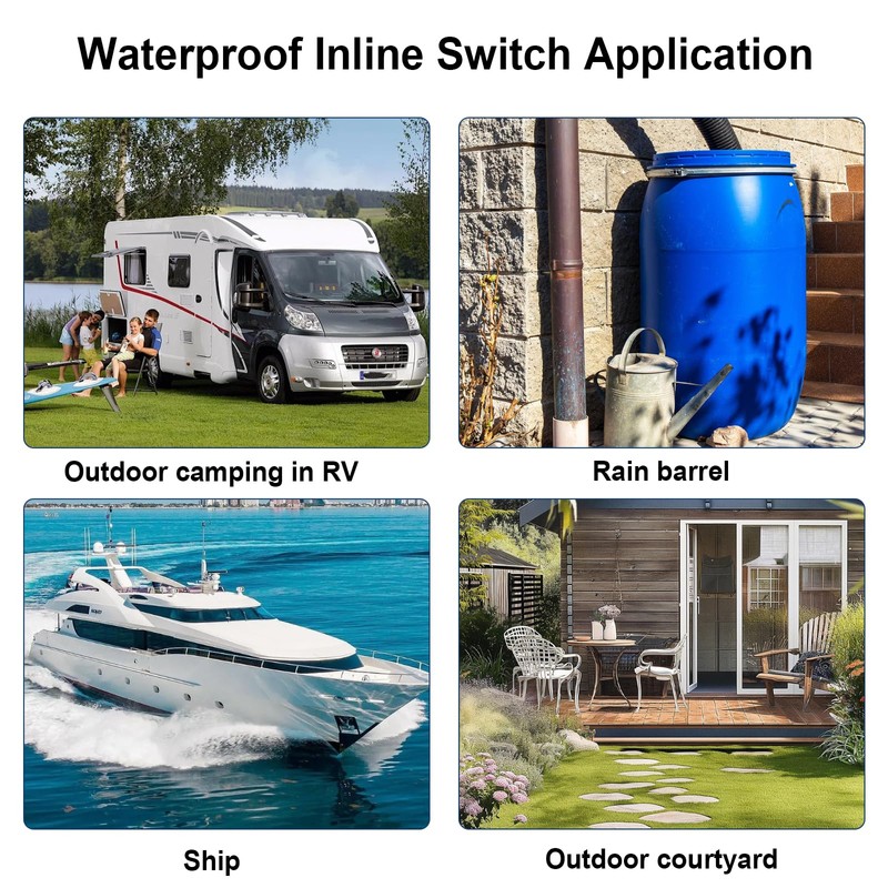 30A 220V IP65 Waterproof Cable Switch AYWHP 2 Pieces Waterproof