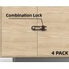 4 PACK Child Proof Sliding Cabinet Door Code Locks Baby