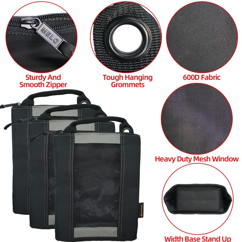 MELOTOUGH Zipper Tool Pouch Zipper Bag -Fastener Bag with Mesh