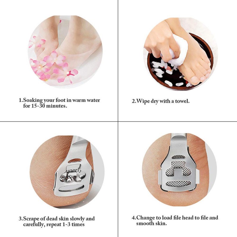 ZIZZON Foot Care Pedicure Callus Shaver Hard Skin Remover Wood