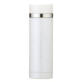 Pearl Metal H-6929 Water Bottle, 10.1 fl oz (300 ml), Direct Drinking, Stainless Steel Mug, Pure White, Premium My Cafe Slim