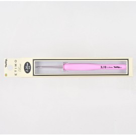 Häkelnadel aus Aluminium, rosa, TER-04e, 2,2 mm, mit weichem Griff, von Tulip