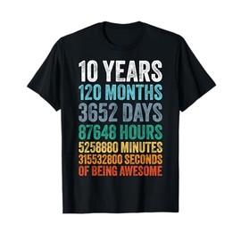 10 Year Old BDay Decorations Son Boy 10yr 10th Birthday T-Shirt