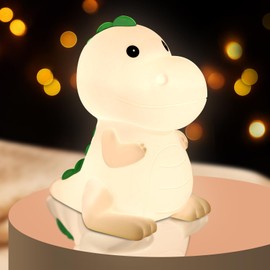 Vicukten Nachtlicht Kinder Dinosaurier Stilllicht Baby Berhren Nachttischlampe Dimmbar mit 7-Farben-Licht,Touch&Switch-Steuerung, Nachtlampe USB Aufladbare, Anti-Glare fr Kinderzimmer