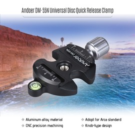 Andoer DM-55N Professional Universal Disc Aluminum Alloy Quick Release Clamp Knob-Type 1/4" & 3/8" Screw Hole Compatible for Arca Swiss Standard Quick Release Plate