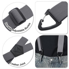 Sintege X Back Hidden Suspender 1.5 Inches Under Clothing Heavy Duty Work Suspenders for Men Women(Grey)