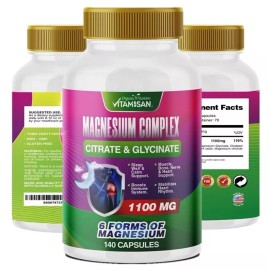 High Absorption Magnesium Citrate Supplement 140 capsules chelated COMPLEX