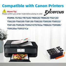 EXCERCUS Compatible Ink Cartridge Replacement for Canon 280 281 CLI 281 CLI-281 XXL (3 Black) for Pixma TS702 TS6120 TS6220 TS6320 TR7520 TR8520 TS9520 TS9521C TS8220 TS8322