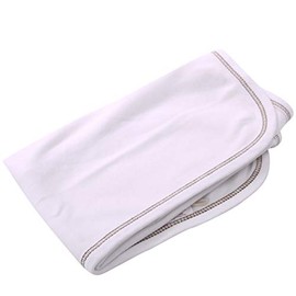 Organic Baby Burp Cloth Singles - White with Brown Trim - Soft Cotton