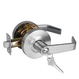 NEWBANG HARDWARE Commercial Keyed Entry Door Lever Handle Set with Satin Chrome 26D and Keys(NOT Keyed-Alike),GRD2-72ET-1P