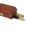 Bramble & Jones Leaf-Solid Wood Wooden Incense Joss Sticks Storage