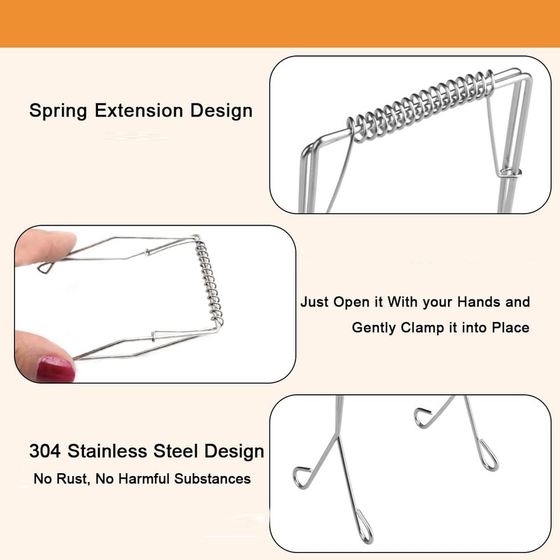 Yeenano Roulade Clips 10 Pieces Stainless Steel Silver