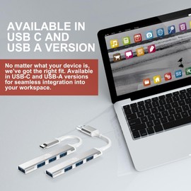 USB C U114C Hub Multi USB Port Extender – Multiple USB Port for Laptop, 4 Port USB Hub, USB A hub, USB C Port 3.0 and 2.0 by Red Star Tec