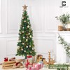 Fencer Wire Pre-lit 7.5 Feet Skinny Christmas Tree w/Artificial Pinecones,