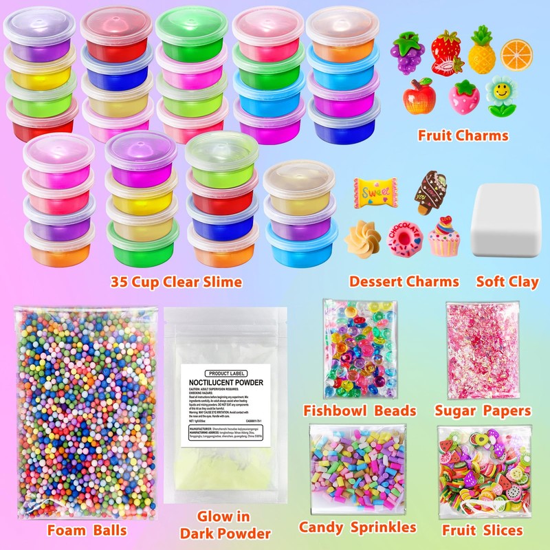 35 Cups DIY Slime Kit, Slime Making Kit for Girls,