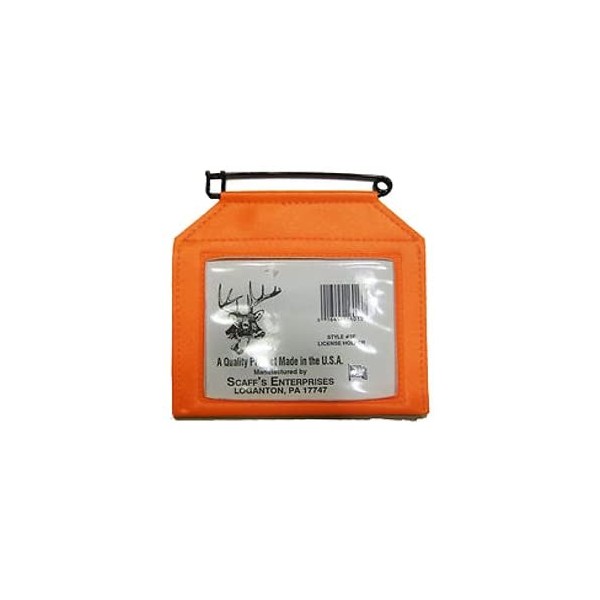 SCAFF'S ENTERPRISES Vinyl License Holder with Rustproof Pin, Fluorescent Orange