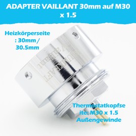 BLUMKRAFT Vaillant Compatible Radiator Adapter 30mm to M30x1.5 for Thermostatic Head M30 x 1.5 Male