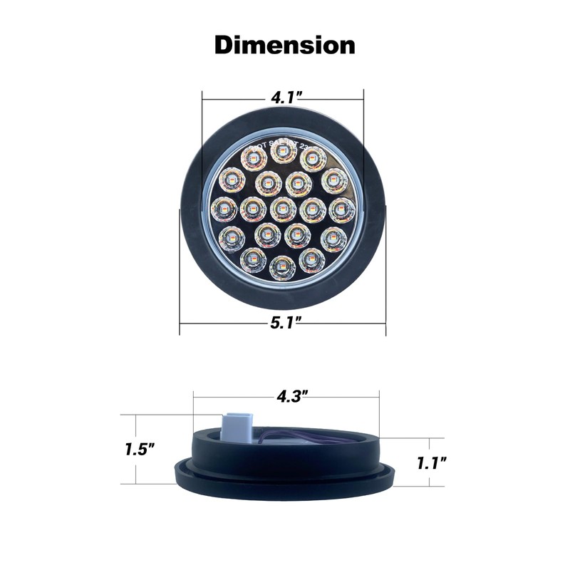 XtraGlow 4 inch Round Dual Revolution LED Tail Lights Red