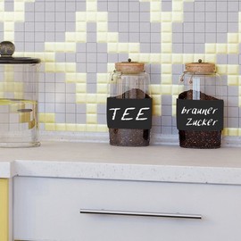 Wandkings Etiketten aus Tafelfolie, 30 selbstklebende Sticker, 2 DIN A4 Bögen, schwarz