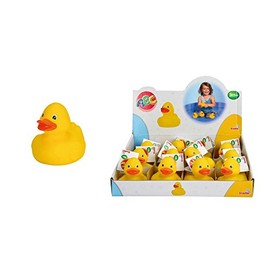 Simba 104013533 - ABC Badeente, 8cm, gelb, Badespaß, Badewannenspielzeug, Wasserente, Bade Ente, Quietscheente, ab 3 Monaten