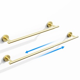 LUNLIDA Towel Rack Glod, Adjustable 17 to 30 Inch Bathroom Towel Racks for Bathroom Accessories, SUS304 Stainless Steel Bath Towel Rack, Modern Style Towel Bar, Wall Mount with Screws Towel Bar Rod.