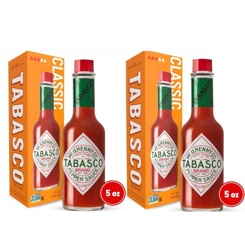TABASCO Original Red Pepper Hot Sauce, 5 oz Bottles, 2