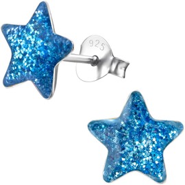JAYARE Girls' Earrings Stars 925 Sterling Silver Children's Stud Earrings, Sterling Silver