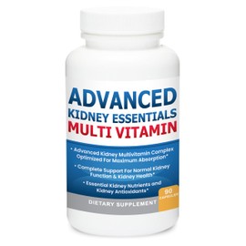 Advanced Kidney Essentials Multivitamin. Kidney Support Supplement for Complete Kidney Health. Kidney Health Supplement with Renal Vitamins 90 Caps