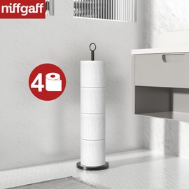 Toilet Paper Holder Stand(with Reserve Function), Free-Standing Toilet Paper Storage Holder, Stainless Steel Toilet Roll Holder Stand for Bathroom & Toilet Spare Rolls Storage