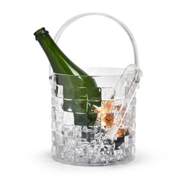 Two's Company Cubed Double Wall Ice Bucket w/Tongs