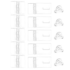 uxcell 60Pcs Acrylic Mini Hinge with Acrylic Hasp Latch Assortment Kit Clear Acrylic Folding Hinge Buckle Latch Hasp for Crafts Jewelry Box