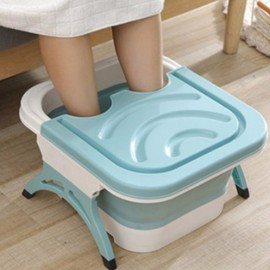 [Living & Decor] Foldable foot bath / rolling massage, acupressure, fatigue recovery, foot massage, wet foot bath, portable foot bath 02. Foldable foot bath (blue) 2ea
