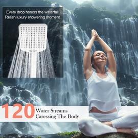 Homlord Filtered Shower Head with Handheld White - High Pressure 6 Modes, 120 Anti-clog Nozzles, Detachable Showerhead with Hard Water Filters, Extra Long 6ft Hose, Power Wash Mode for Bathroom, Pets