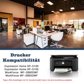 Nextpage 502XL Black Printer Cartridges Replacement for Epson 502 XL Cartridges Compatible with Epson Workforce WF-2860 WF-2860DWF WF-2865 WF-2865DWF, Expression Home XP-5100 XP-5105 Printers (4