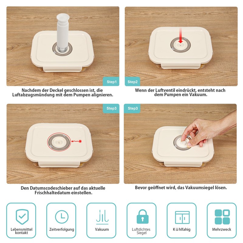 Annalocker 3 Pack Glass Meal Prep Containers with Date Tracker