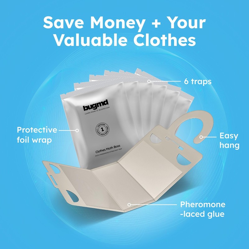 BugMD Clothes & Pantry Moth Traps (6 Count) – Sticky