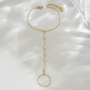 Jewigo Gold Hand Chain Bracelet for Women Dainty 18K Gold